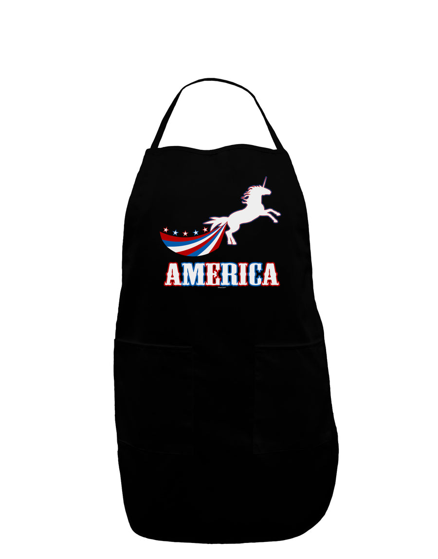 America Unicorn Dark Adult Apron-Bib Apron-TooLoud-Black-One-Size-Davson Sales