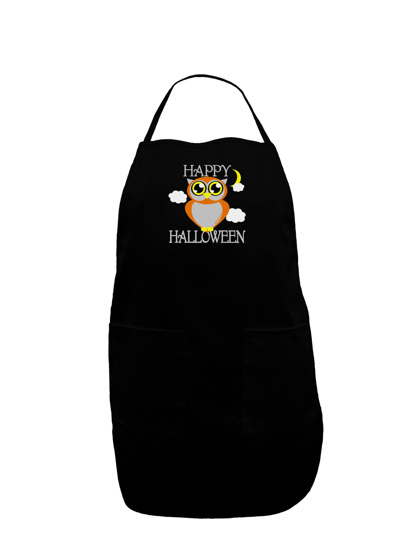 Owl Orange Text Dark Adult Apron-Bib Apron-TooLoud-Black-One-Size-Davson Sales