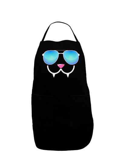 Kyu-T Face - Fangs Cool Sunglasses Dark Adult Apron-Bib Apron-TooLoud-Black-One-Size-Davson Sales