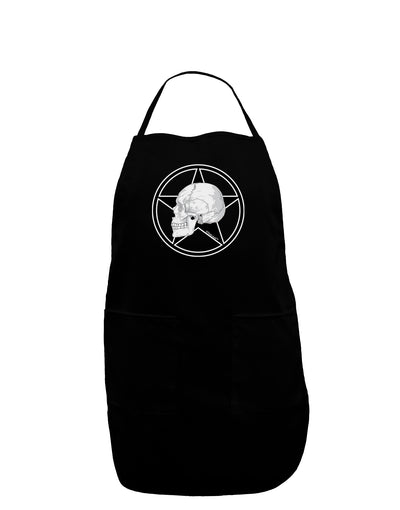 White Skull With Star Dark Adult Apron by TooLoud-Bib Apron-TooLoud-Black-One-Size-Davson Sales