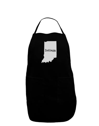 Indiana - United States Shape Dark Adult Apron-Bib Apron-TooLoud-Black-One-Size-Davson Sales