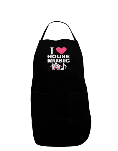 I Love House Pink Dark Adult Apron-Bib Apron-TooLoud-Black-One-Size-Davson Sales