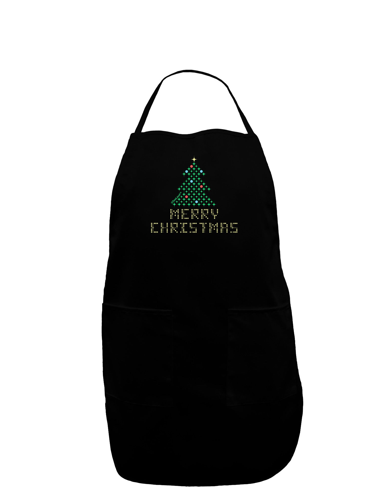 Merry Christmas Sparkles Dark Adult Apron-Bib Apron-TooLoud-Black-One-Size-Davson Sales
