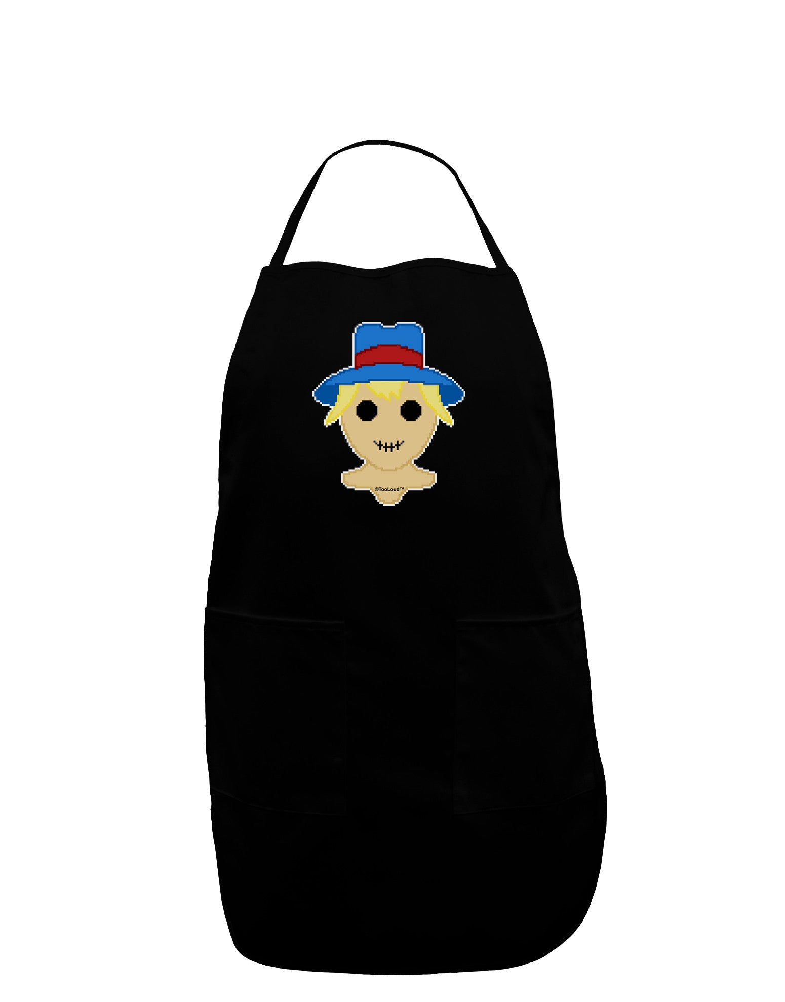 Cute Pixel Scarecrow Plus Size Apron-Bib Apron-TooLoud-Black-Plus-Size-Davson Sales