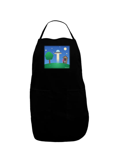 UFO Stopping At an Out-house Dark Adult Apron by TooLoud-Bib Apron-TooLoud-Black-One-Size-Davson Sales