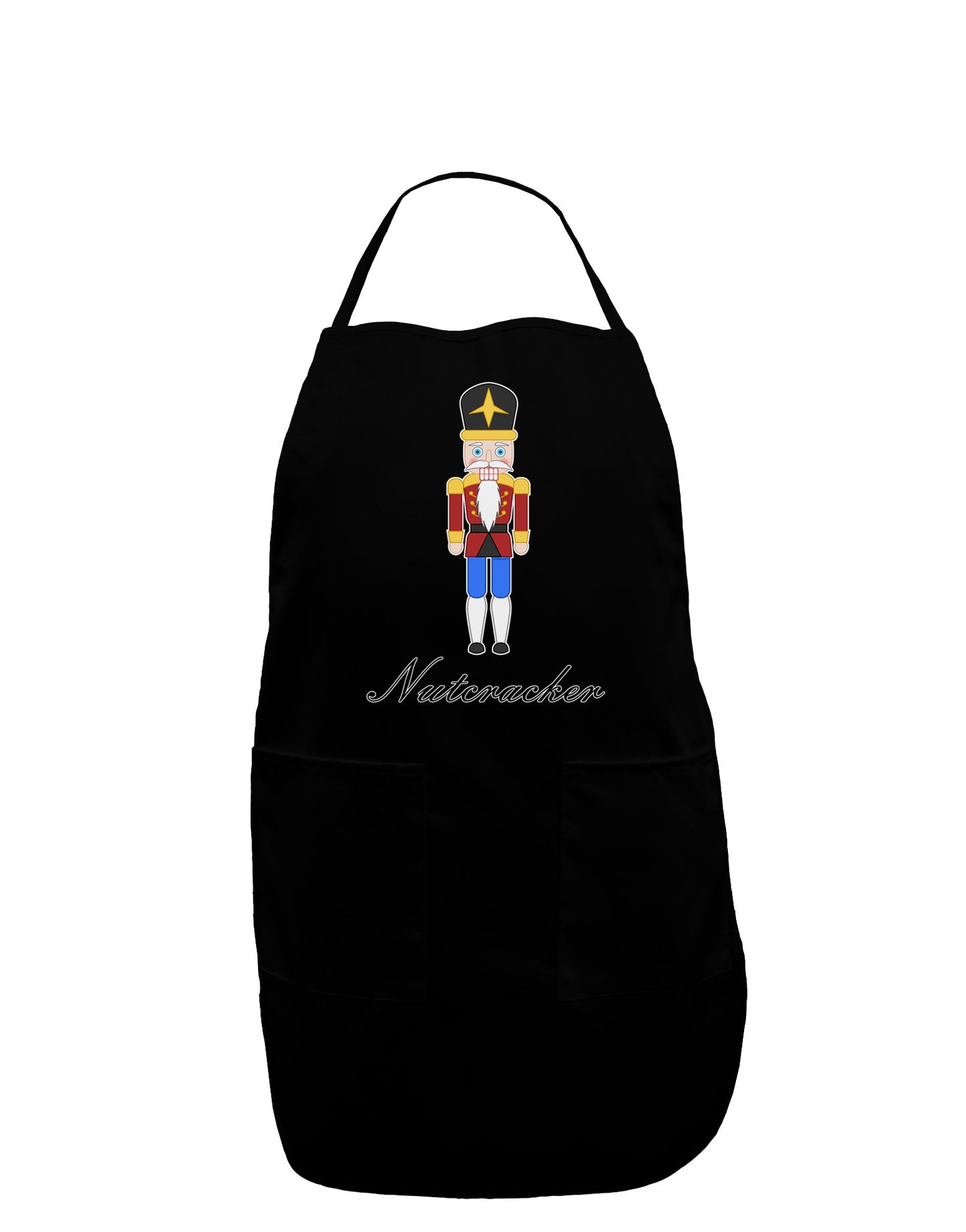 Nutcracker Design - Red Gold Black Text Dark Adult Apron-Bib Apron-TooLoud-Black-One-Size-Davson Sales