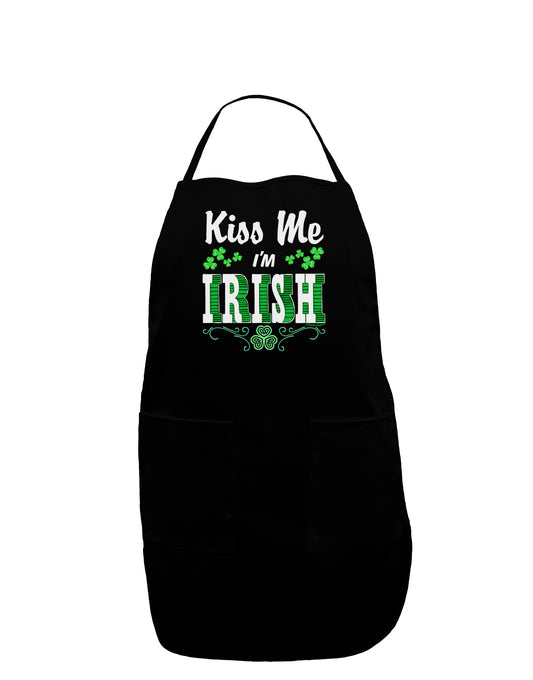 Kiss Me I'm Irish St Patricks Day Dark Adult Apron-Bib Apron-TooLoud-Black-One-Size-Davson Sales