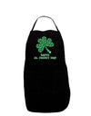 Happy St. Paddy's Day Shamrock Design Dark Adult Apron by TooLoud-Bib Apron-TooLoud-Black-One-Size-Davson Sales