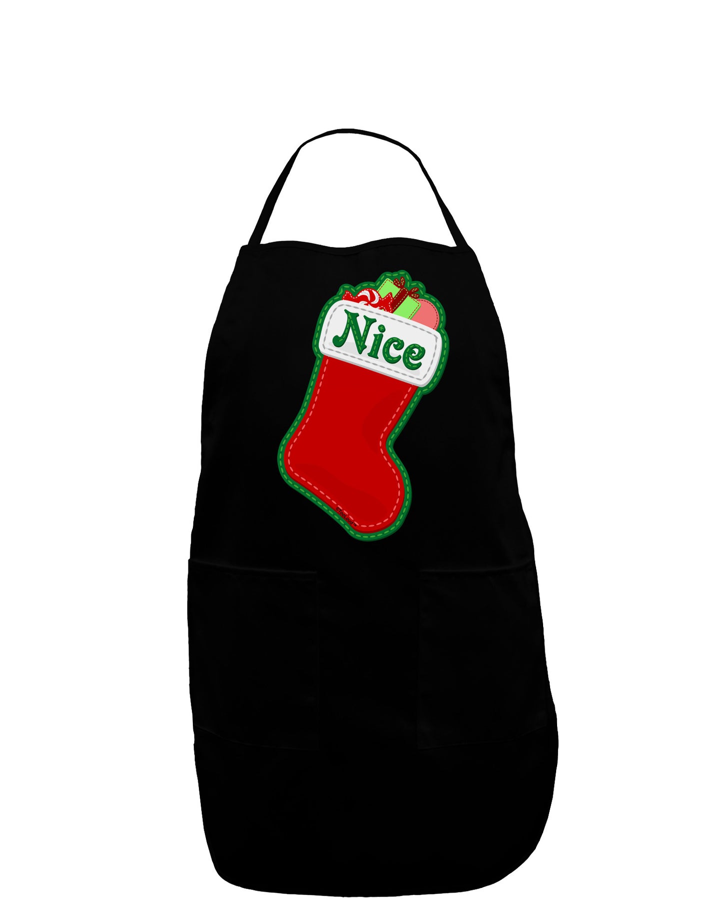 Nice Stocking Cute Christmas Dark Adult Apron-Bib Apron-TooLoud-Black-One-Size-Davson Sales