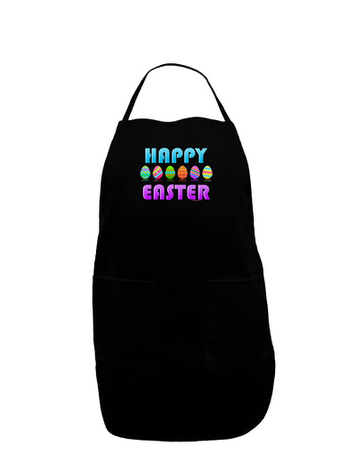 Happy Easter Decorated Eggs Dark Adult Apron-Bib Apron-TooLoud-Black-One-Size-Davson Sales