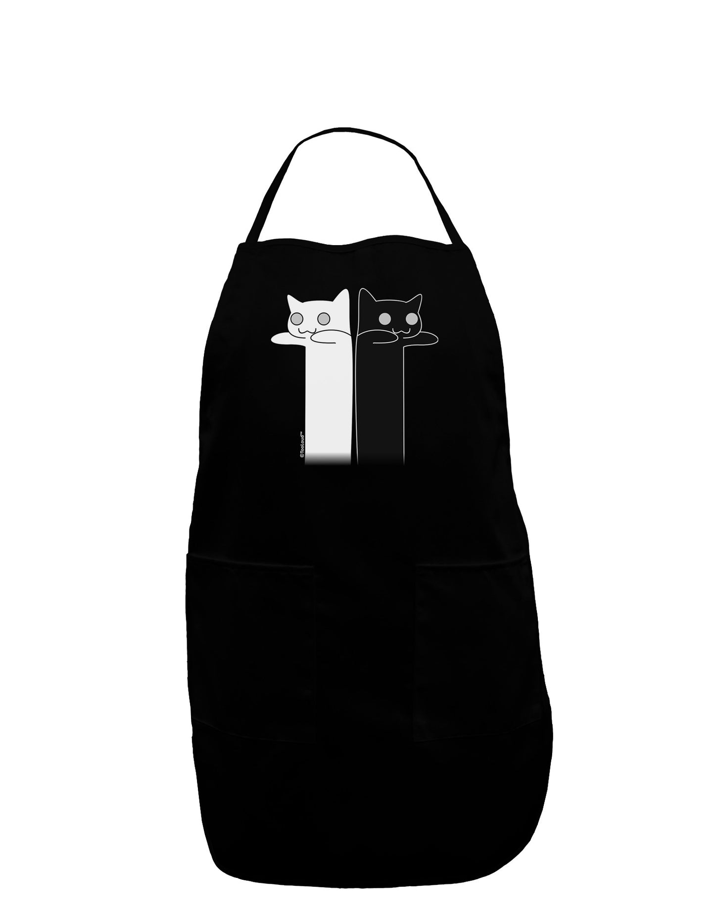 Longcat and Tacgnol - Internet Humor Dark Adult Apron by TooLoud-Bib Apron-TooLoud-Black-One-Size-Davson Sales