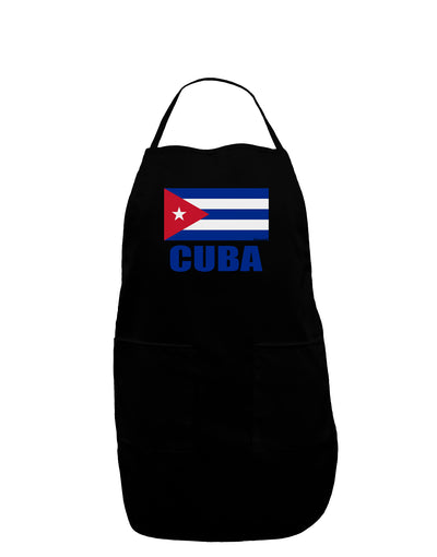 Cuba Flag Cuban Pride Dark Adult Apron by TooLoud-Bib Apron-TooLoud-Black-One-Size-Davson Sales