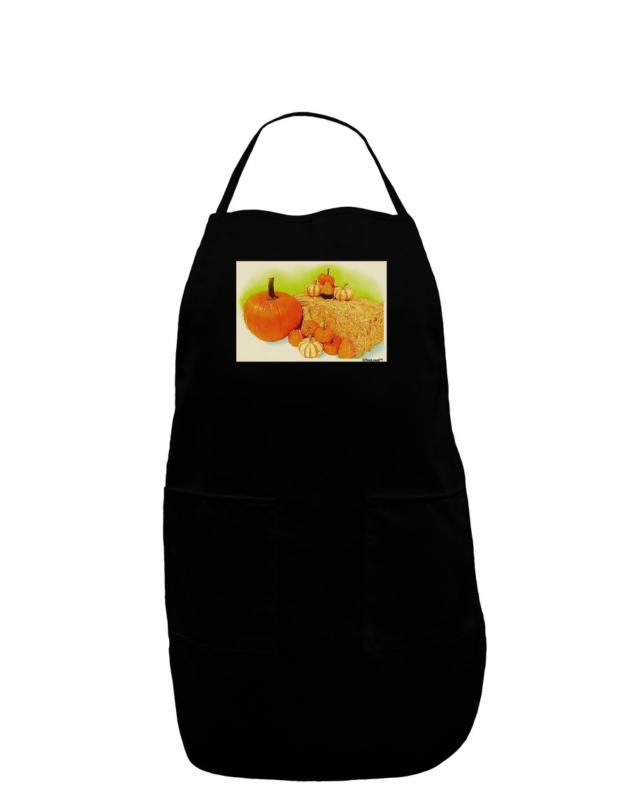 Fall Pumpkin Scene Plus Size Apron-Bib Apron-TooLoud-Black-Plus-Size-Davson Sales