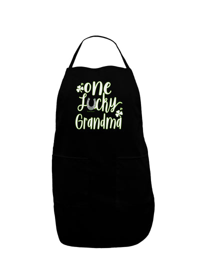 One Lucky Grandma Shamrock Adult Apron-Bib Apron-TooLoud-Black-One-Size-Davson Sales