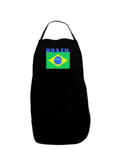 Brazil Flag Dark Adult Apron-Bib Apron-TooLoud-Black-One-Size-Davson Sales