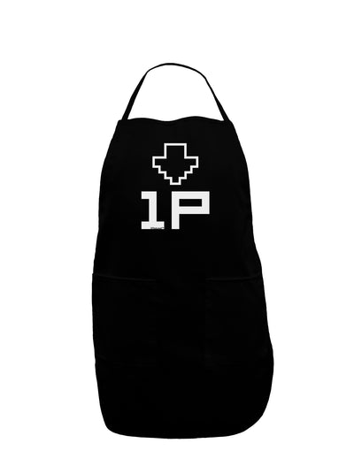 Player One Couples Design Dark Adult Apron-Bib Apron-TooLoud-Black-One-Size-Davson Sales