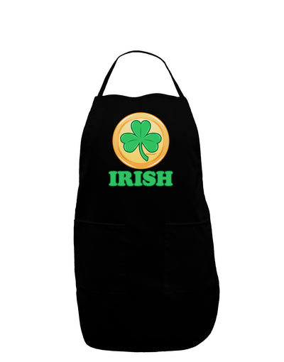 Shamrock Button - Irish Dark Adult Apron by TooLoud-Bib Apron-TooLoud-Black-One-Size-Davson Sales