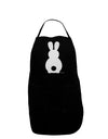 Cute Bunny Silhouette with Tail - White Glitter Dark Adult Apron by TooLoud-Bib Apron-TooLoud-Black-One-Size-Davson Sales