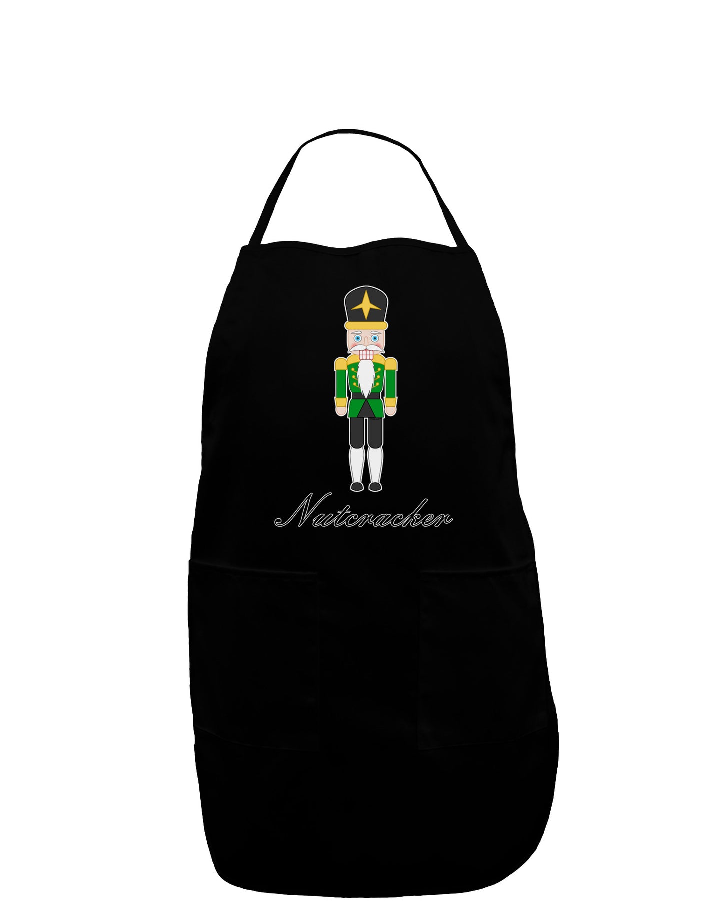 Nutcracker - Green Gold Black Text Dark Adult Apron-Bib Apron-TooLoud-Black-One-Size-Davson Sales