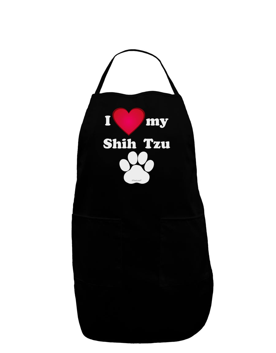 I Heart My Shih Tzu Plus Size Dark Apron by TooLoud-Bib Apron-TooLoud-Black-Plus-Size-Davson Sales