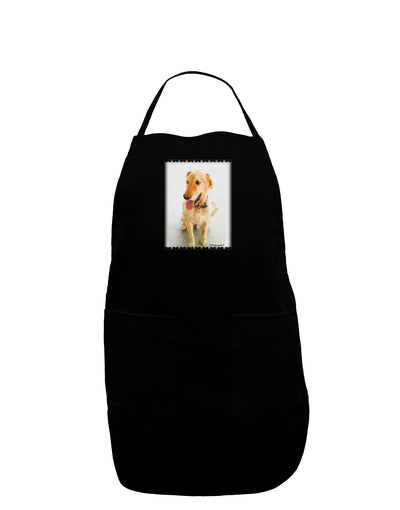 Golden Retriever Watercolor Dark Adult Apron-Bib Apron-TooLoud-Black-One-Size-Davson Sales