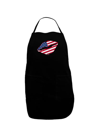 American Flag Lipstick Dark Adult Apron-Bib Apron-TooLoud-Black-One-Size-Davson Sales