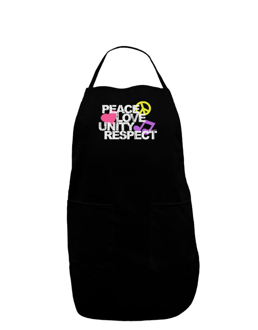 PLUR Distressed Text Dark Adult Apron-Bib Apron-TooLoud-Black-One-Size-Davson Sales
