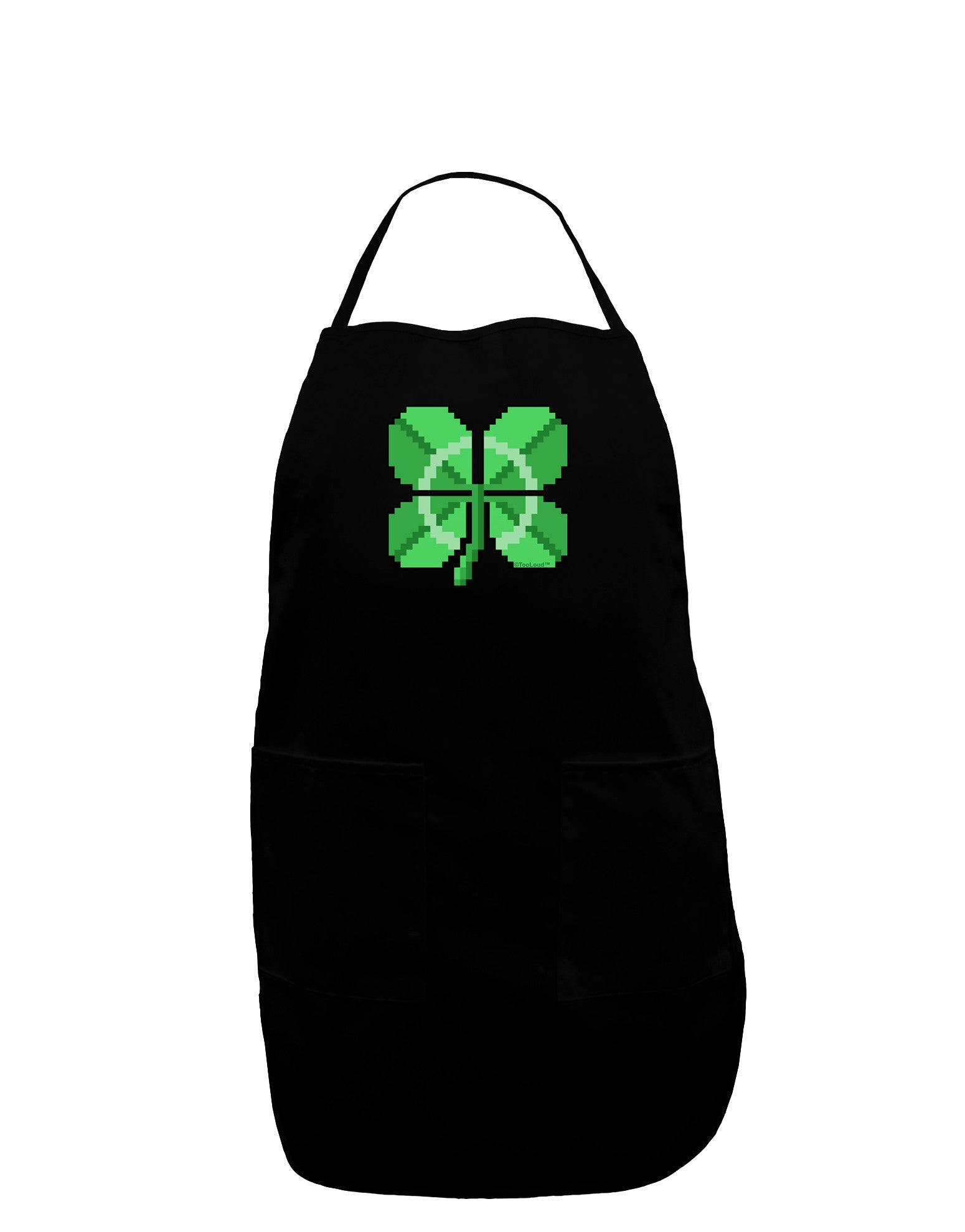 Pixel Four Leaf Clover Plus Size Apron-Bib Apron-TooLoud-Black-Plus-Size-Davson Sales