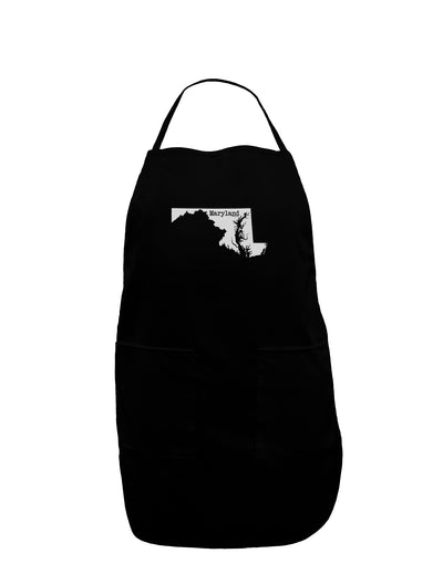 Maryland - United States Shape Dark Adult Apron by TooLoud-Bib Apron-TooLoud-Black-One-Size-Davson Sales