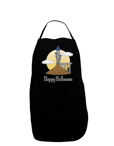 Moonlit Wizard Tower - Happy Halloween Dark Adult Apron-Bib Apron-TooLoud-Black-One-Size-Davson Sales