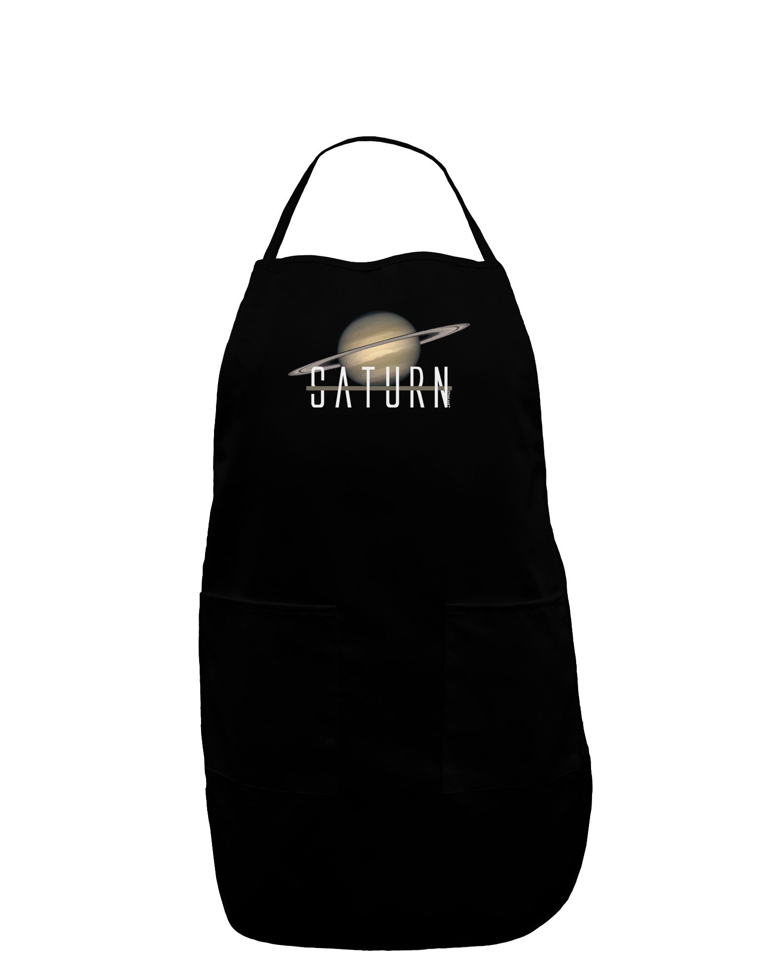 Planet Saturn Text Dark Adult Apron-Bib Apron-TooLoud-Black-One-Size-Davson Sales