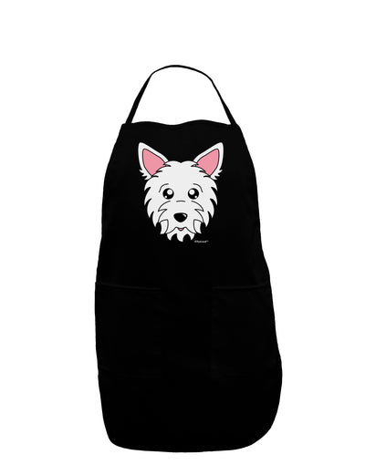 Cute West Highland White Terrier Westie Dog Dark Adult Apron by TooLoud-Bib Apron-TooLoud-Black-One-Size-Davson Sales