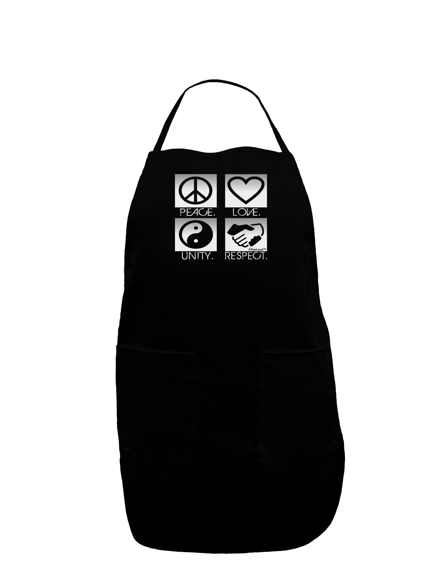 PLUR Squares BnW Dark Adult Apron-Bib Apron-TooLoud-Black-One-Size-Davson Sales