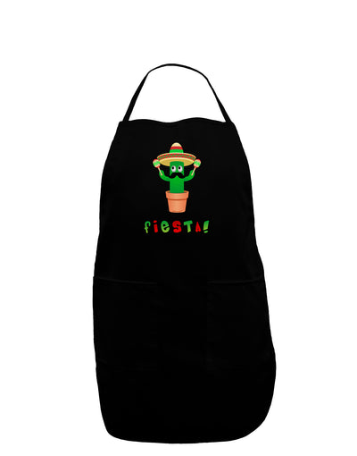 Fiesta Cactus Text Dark Adult Apron-Bib Apron-TooLoud-Black-One-Size-Davson Sales