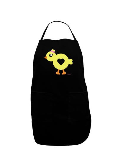 Cute Chick with Bow Dark Adult Apron by TooLoud-Bib Apron-TooLoud-Black-One-Size-Davson Sales