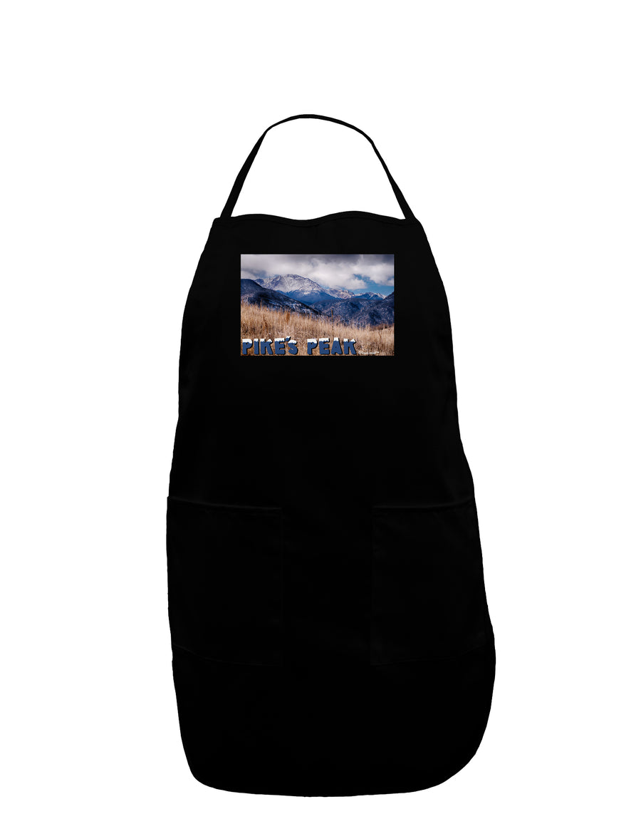 Pikes Peak CO Mountains Text Plus Size Dark Apron by TooLoud-Bib Apron-TooLoud-Black-Plus-Size-Davson Sales