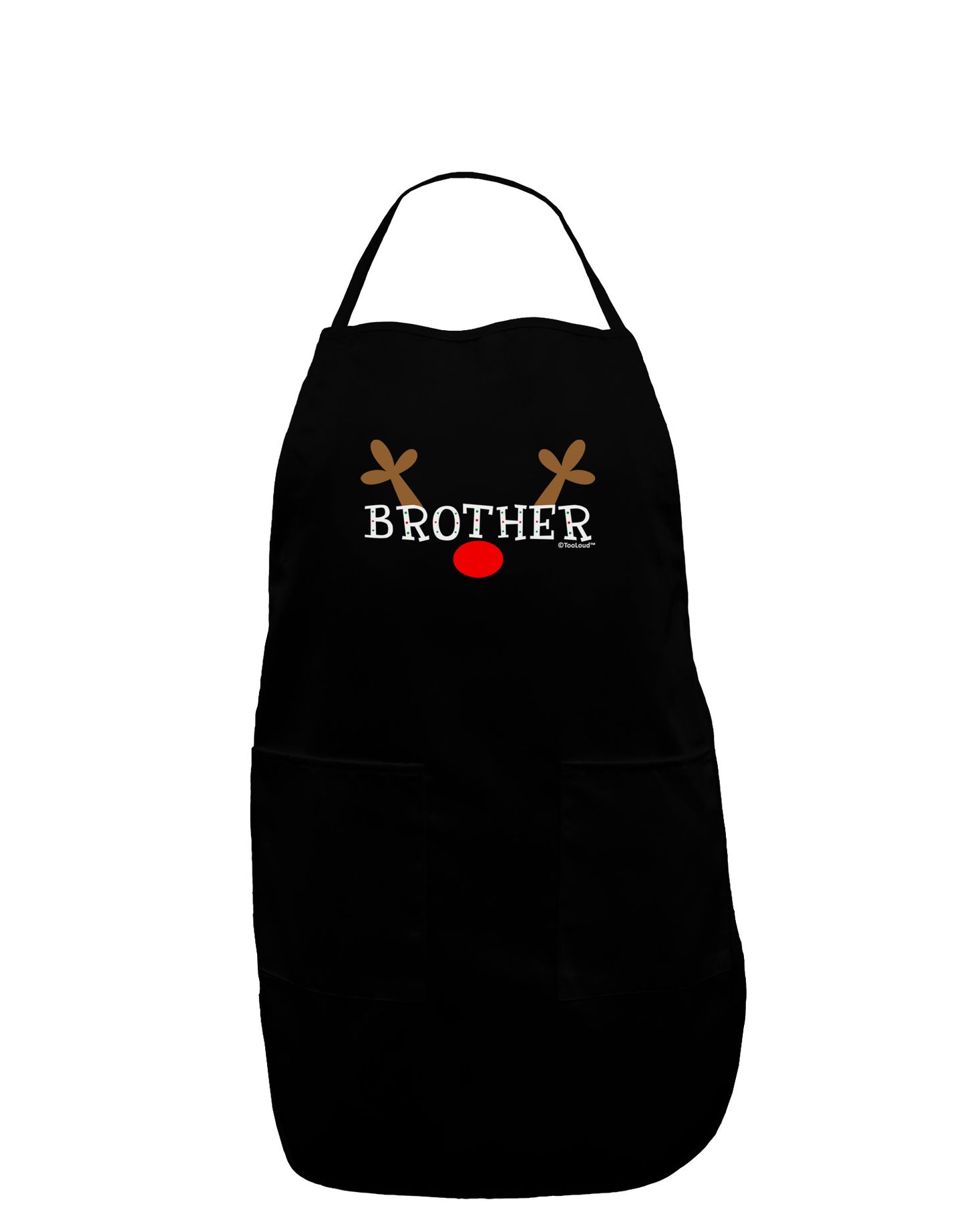 Matching Family Christmas Design - Reindeer - Brother Dark Adult Apron by TooLoud-Bib Apron-TooLoud-Black-One-Size-Davson Sales