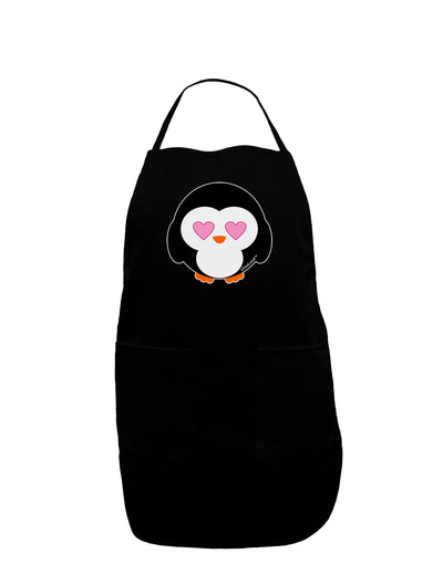 Cute Penguin - Heart Eyes Dark Adult Apron by TooLoud-Bib Apron-TooLoud-Black-One-Size-Davson Sales