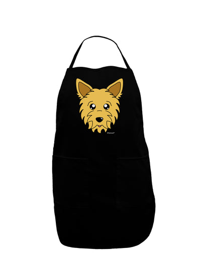 Cute Yorkshire Terrier Yorkie Dog Dark Adult Apron by TooLoud-Bib Apron-TooLoud-Black-One-Size-Davson Sales