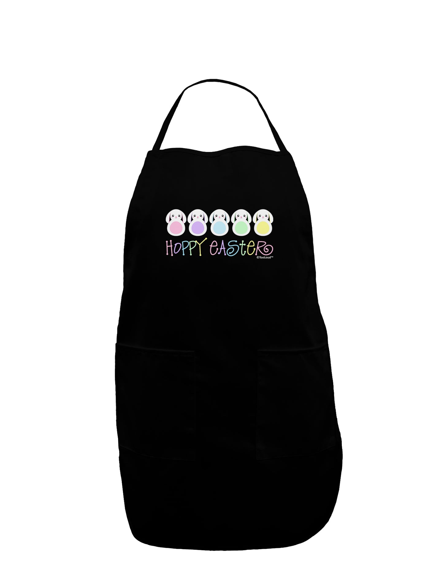 Cute Pastel Bunnies - Hoppy Easter Dark Adult Apron by TooLoud-Bib Apron-TooLoud-Black-One-Size-Davson Sales