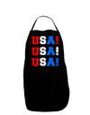 USA! USA! USA! Dark Adult Apron-Bib Apron-TooLoud-Black-One-Size-Davson Sales