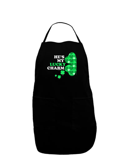 He's My Lucky Charm - Left Dark Adult Apron-Bib Apron-TooLoud-Black-One-Size-Davson Sales