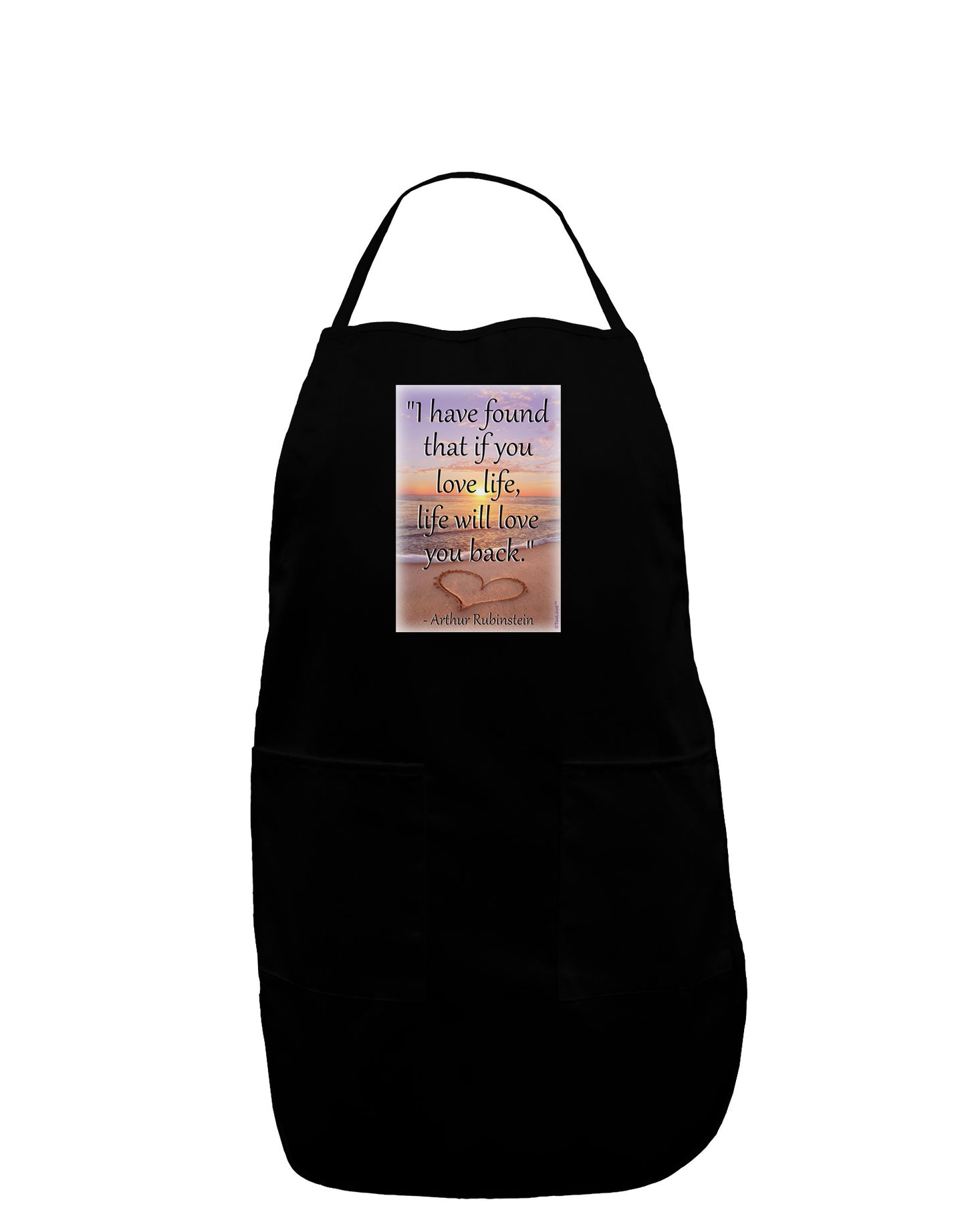 Life Will Love You Back Plus Size Dark Apron by TooLoud-Bib Apron-TooLoud-Black-Plus-Size-Davson Sales