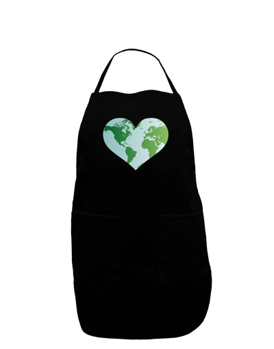 TooLoud World Globe Heart Dark Adult Apron-Bib Apron-TooLoud-Black-One-Size-Davson Sales