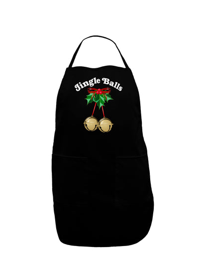 Jingle Balls with Text Dark Adult Apron-Bib Apron-TooLoud-Black-One-Size-Davson Sales