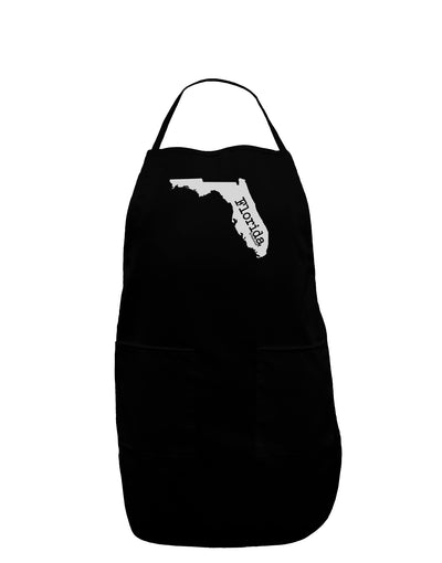 Florida - United States Shape Dark Adult Apron by TooLoud-Bib Apron-TooLoud-Black-One-Size-Davson Sales