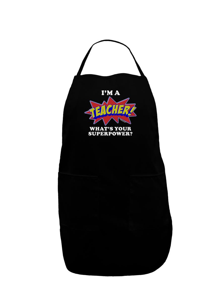 Teacher - Superpower Plus Size Dark Apron-Bib Apron-TooLoud-Black-Plus-Size-Davson Sales