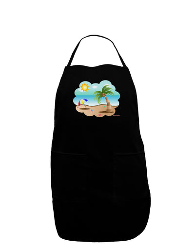 Fun Summer Beach Scene Dark Adult Apron by TooLoud-Bib Apron-TooLoud-Black-One-Size-Davson Sales