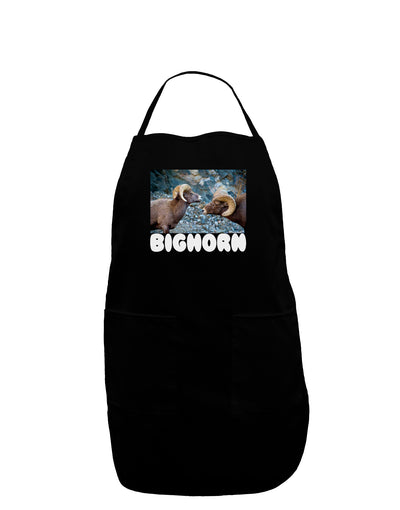 Two Bighorn Rams Text Dark Adult Apron-Bib Apron-TooLoud-Black-One-Size-Davson Sales