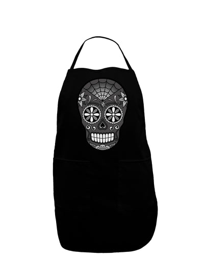 TooLoud Version 9 Black and White Day of the Dead Calavera Dark Adult Apron-Bib Apron-TooLoud-Black-One-Size-Davson Sales